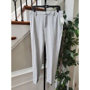 H&M Women Gray Polyester Blend Zippered Mid Rise Straight Fit Dress Pant Size 31